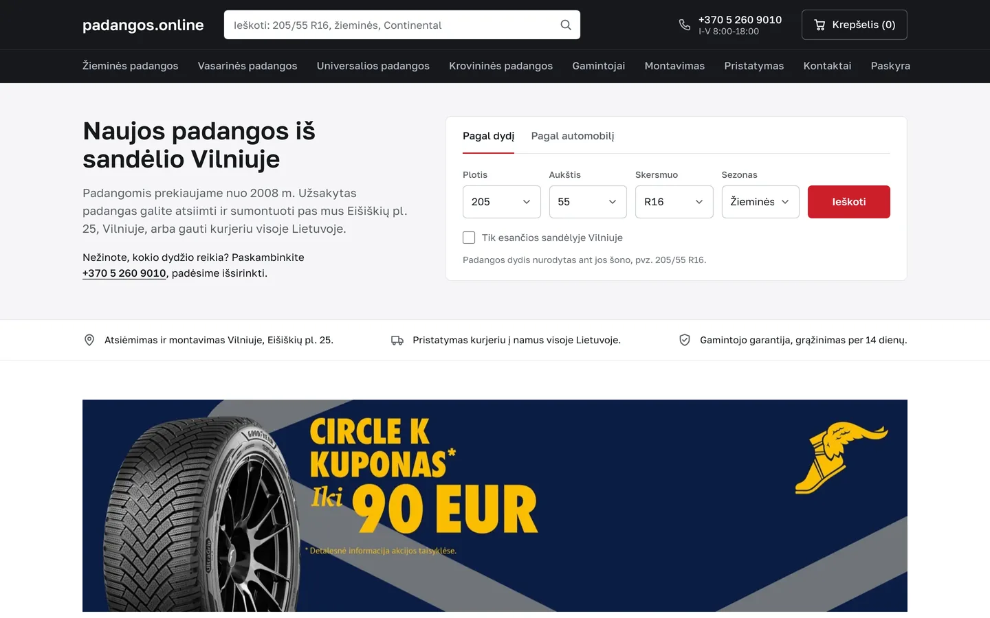 padangos.online svetainės pradžios puslapis
