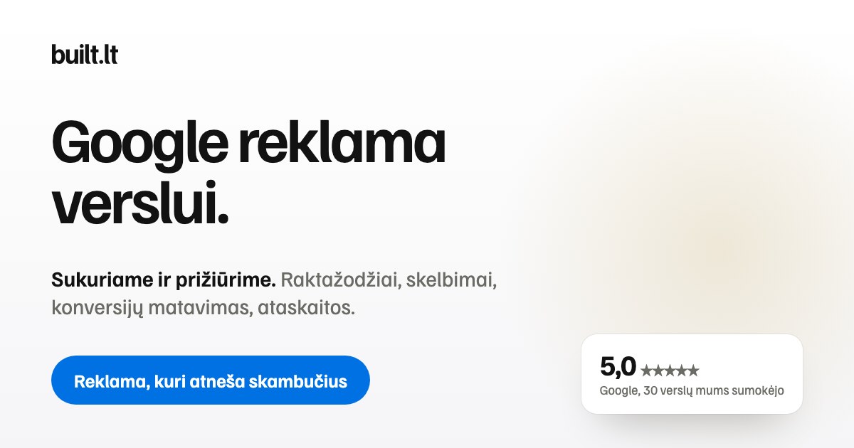 Reklama internete kaina 2026: Google ir Facebook | built.lt